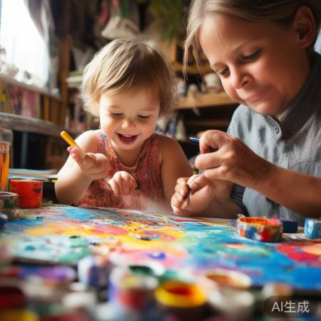 让孩子参与选色绘图案