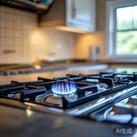 煤气灶安装完成,效果检验中