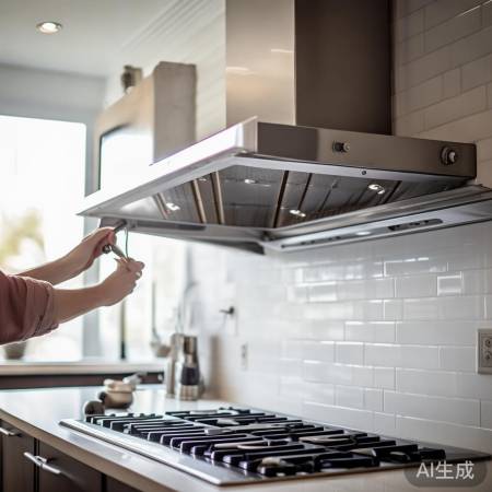 安装油烟机，调整稳固