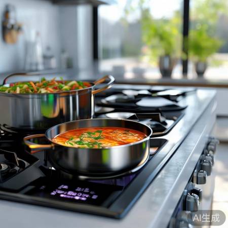 智能灶同步烹饪，自动调火