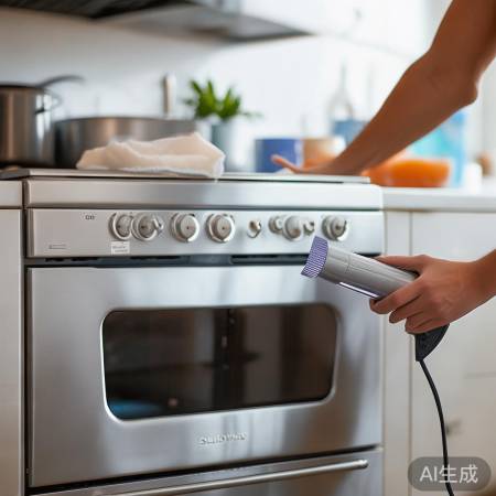 火碱清洁油烟机,湿布吹干除异味