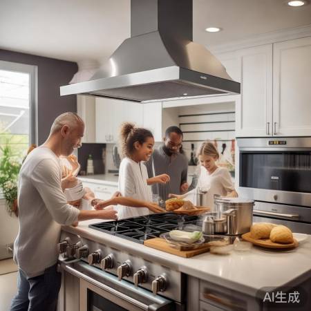 “华帝油烟机，轻松清洁厨房”
