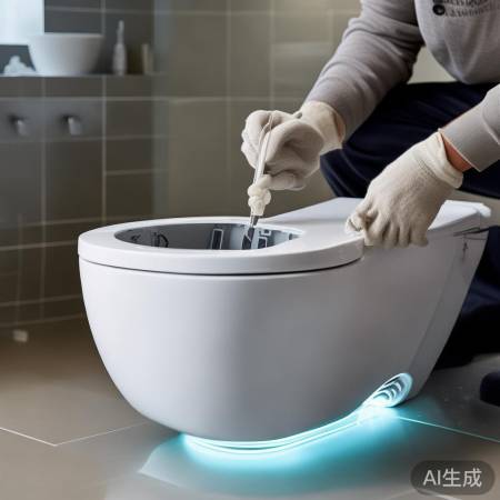 安装智能马桶手电，耐心细心搞定